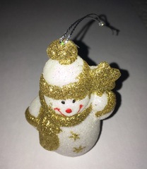 Vánoční ozdobička Sněhulák s hvězdou, zlatý